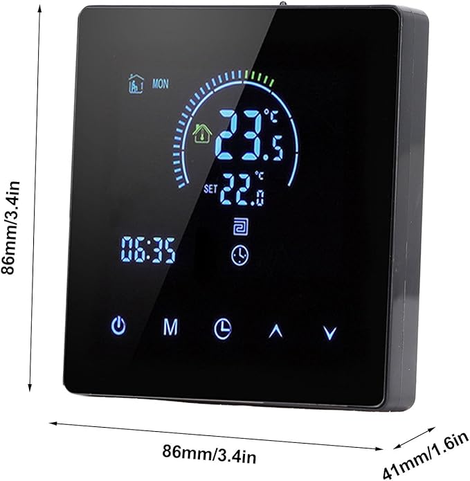 Programmable Smart Thermostat AC 90V-240V Intelligent Touchscreen LCD Display Thermostat for Home, Office, Shopping Malls (Regular Version)