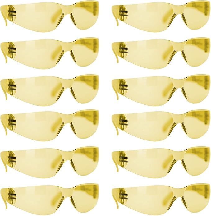 BISON LIFE Safety Glasses - Scratch Resistant Wrap Around Eyewear, Polycarbonate ANSI Z87.1 Impact Resistant Lens