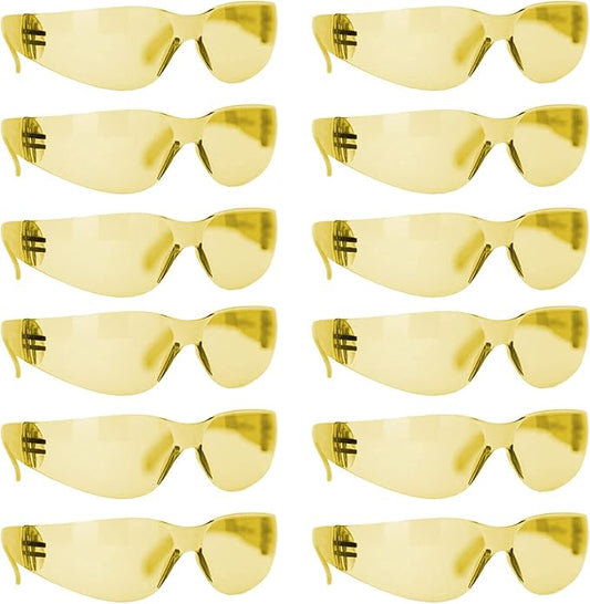 BISON LIFE Safety Glasses - Scratch Resistant Wrap Around Eyewear, Polycarbonate ANSI Z87.1 Impact Resistant Lens