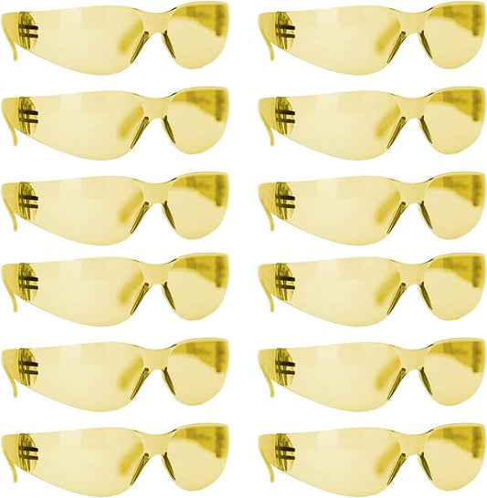 BISON LIFE Safety Glasses - Scratch Resistant Wrap Around Eyewear, Polycarbonate ANSI Z87.1 Impact Resistant Lens