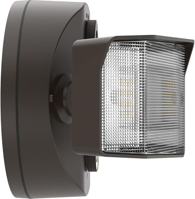 Lithonia Lighting HomeGuard 2-Light Outdoor Flood Lights, Dusk to Dawn Sensor, Adjustable Lumens, Selectable Color, Square Heads, Dark Bronze (HGX LED 2SH ALO SWW2 120 PE DDB)