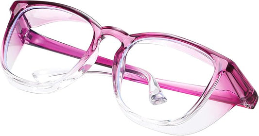 Safety glasses Goggles Nurses Protective Eyewear - Anti Fog Square Frame Stylish Clear Glasses for Women Men