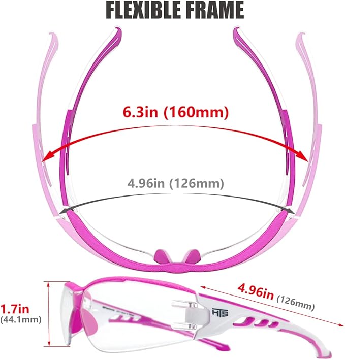 Super Flexible Lightweight Anti Fog Wrap-Around U6 Clear Shooting Safety Glasses with ANSI Z87.1 Scratch Resist