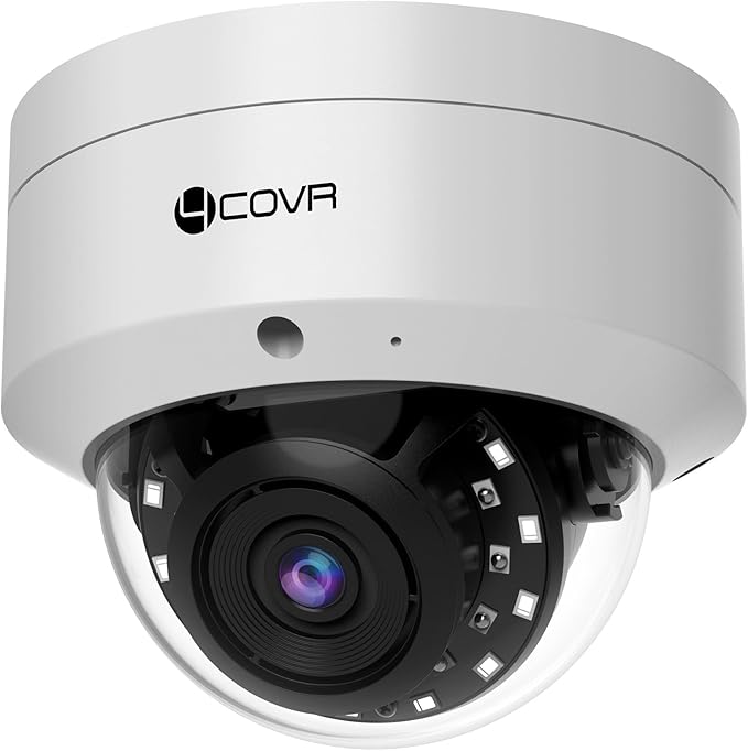 4COVR 4MP PoE Security Camera, Outdoor Vandal Wired Surveillance Dome IP Camera with Mic, IK10 Vandal-Proof IP67, AI Human/Vehicle Detection, 100ft IR Night Vision, 2.8mm Lens, LY54AX4MA(NOT PTZ)