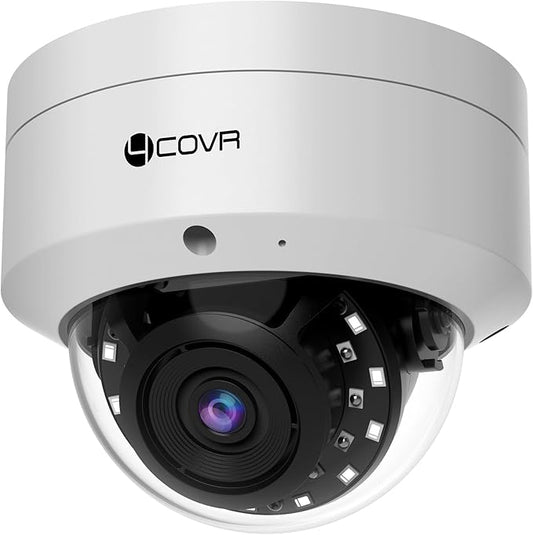 4COVR 4MP PoE Security Camera, Outdoor Vandal Wired Surveillance Dome IP Camera with Mic, IK10 Vandal-Proof IP67, AI Human/Vehicle Detection, 100ft IR Night Vision, 2.8mm Lens, LY54AX4MA(NOT PTZ)
