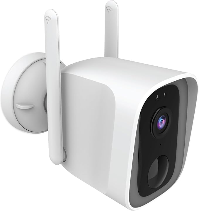 Feit Electric Smart Security Camera, 2.4GHz WiFi Smart Home Camera with Motion Detection, Night Vision, 2-Way Audio, 1080p HD Battery Powered, White, CAM/WM/WiFi/BAT