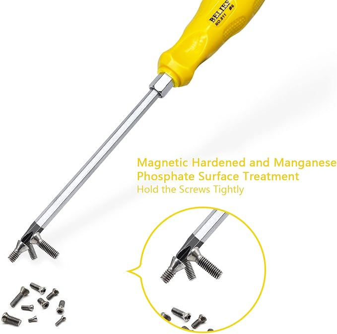 Yalin 2-Piece Professional Screwdriver Set, 1 Phillips and 1 Flat Head, Non-Slip Handles for Home Repair,S2 Steel Screwdriver with Striking Cap