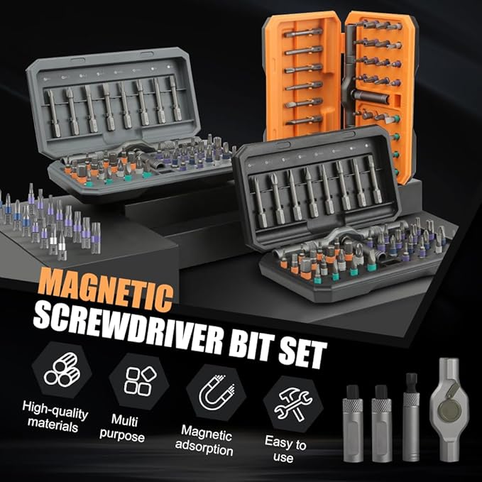 2026 New 42 in 1 Magnetic Screwdriver Set, Compact and Portable Ratchet Screwdriver Set, Multi Bit Magnetic Drive Set with Ratchet Handle and Storage Case DIY Repair Tool Kit (Orange)