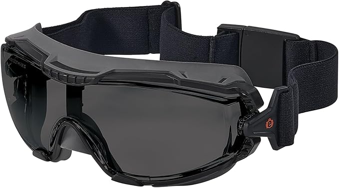 Ergodyne Skullerz Arkyn Protective Dust Safety Goggle, Non-Vented, Anti Fog, Scratch Resistant, Adjustable Elastic Strap