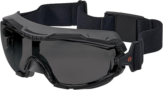 Ergodyne Skullerz Arkyn Protective Dust Safety Goggle, Non-Vented, Anti Fog, Scratch Resistant, Adjustable Elastic Strap