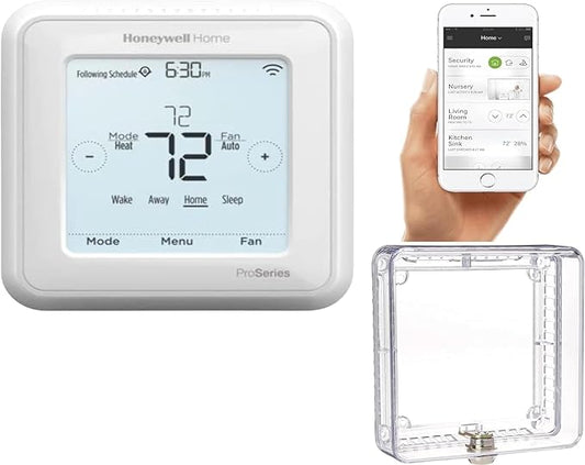 Honeywell TH6320WF2003 T6 Pro Smart Thermostat programmable with up to 3 Heat/2 Cool Heat Pump or 2 Heat/2 Cool Conventional with Extended 5-Year Warranty (with Thermostat Cover)