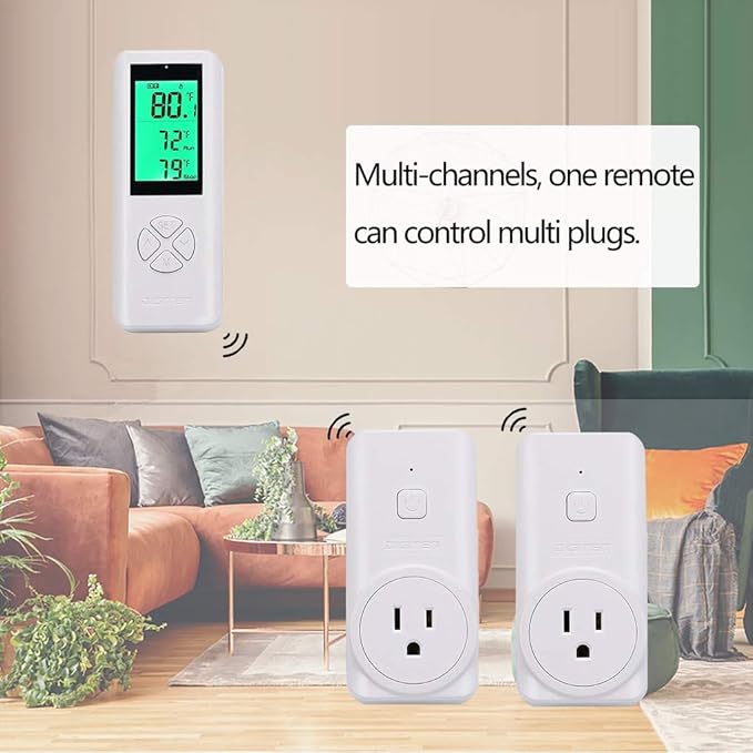 DIGITEN Wireless Thermostat Outlet (with 2 Receivers) Plug-in Temperature Controller Greenhouse Temperature Controller Outlet Reptile Thermostat Plug Remote Control Temp Built-in Sensor for Homebrew