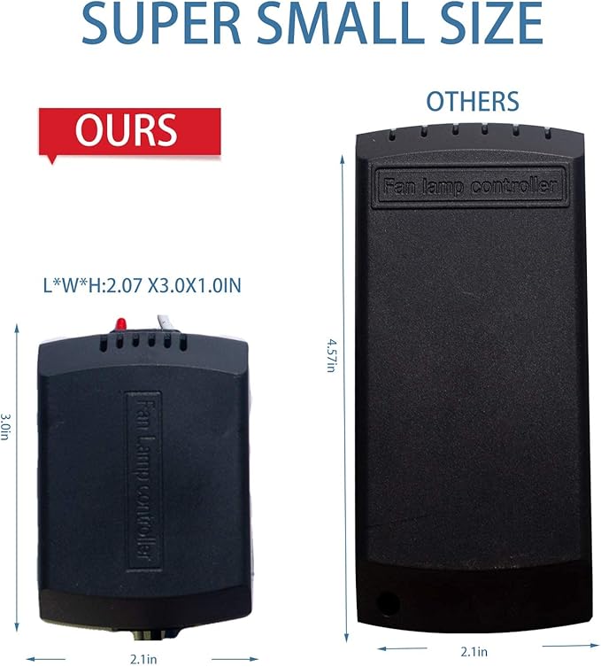 Ceiling Fan Remote Control Kit, Universal Small Size Receiver Fit for Hampton Bay Harbor Breeze Hunter Dimmable DIMMER-2 Pack