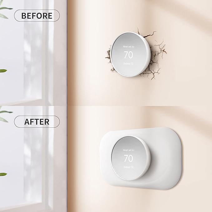 Compatible with Google Nest Thermostat 2020 Wall Plate Cover - Petrichor Nest Thermostat Trim Kit, Made for Google Nest Thermostat 2020, Cover Imperfections Easy to Install (White)