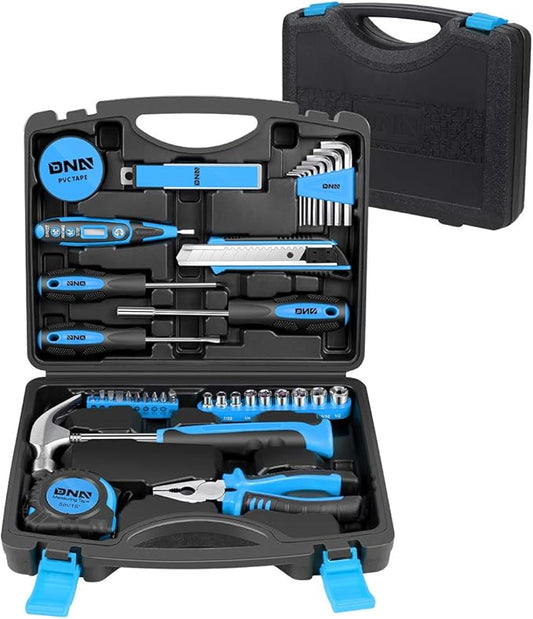 DNA MOTORING Blue 46 PCs Home Tool Set Electonic Repair Precision Screwdriver Voltage Tester Hammer Plier DIY Kit (TOOLS-00013)