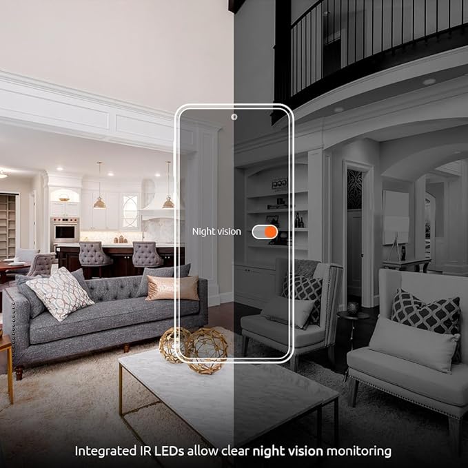 Nexxt Solutions Smart Wi-Fi Indoor Pan and Tilt Camera - 2K HD, Motion Detection, Night Vision, Two-Way Audio, Remote Access Alexa & Google Home Compatible | Camara de Seguridad