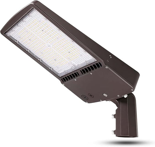 300W LED Parking Lot Light, 5700K 42000LM LED Shoebox Area Light [1000W MH/HPS Equiv.], 0-10V Dimmable Outdoor Pole Flood Lights with Slip Mount, IP65 20KV Surge Protection AC100-277V UL&DLC Listed