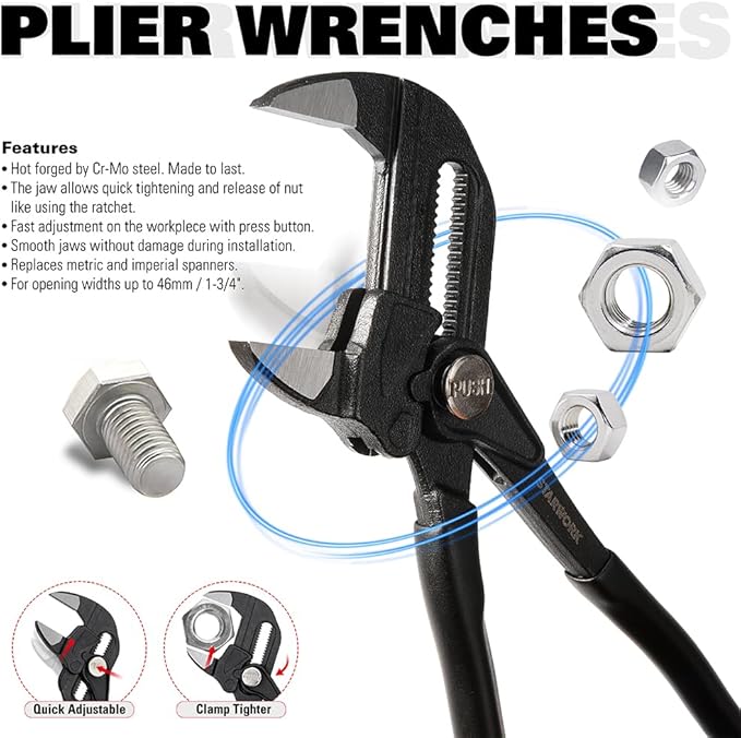 TRUE MECHANIC™ 312-Piece Mechanics Tool Set and Socket Set, Professional【Pliers Wrench Version】 SAE/Metric