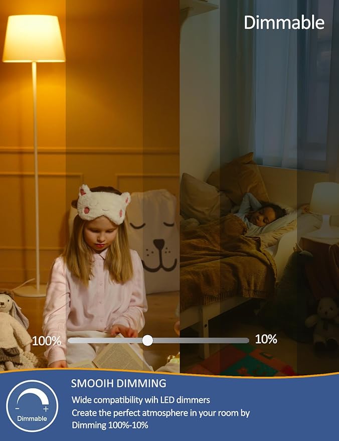 Amber Sleep Light Bulbs Dimmable, Blue Light Blocking, A15 E26 5W(40 Watt Equivalent) Dim Light Bulb,1800K Warm Light Bulbs for Healthy Sleep, Bedroom, Kids Room, 4-Pack