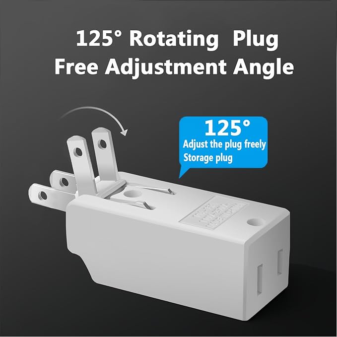 Multi Plug Outlet Extender,AC Flat Plug Adapter Outlet,Mini Indoor Wall Tap Plug, Electrical Wall Outlet Splitter,Fold-Able Wall Adapter for Cruise Ship Home Office and Travel (4Pack,White)