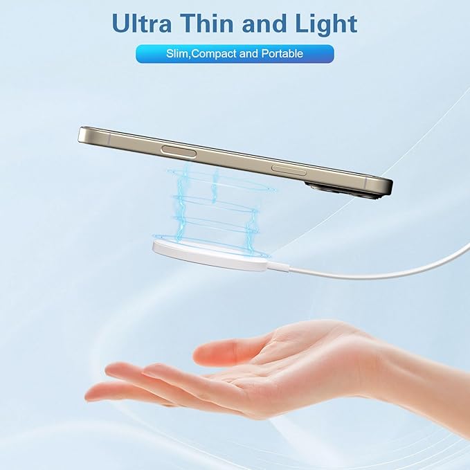 Magnetic Wireless Charger 6FT 15W Apple MagSafe Charger Fast Charging Pad & USB C Fast Chargers Block,Quick Mag-Safe Chargers for iPhone 16 ProMax/16 Pro/16e/15 ProMax/15 Plus/14/13/12/AirPods 3/2/Pro