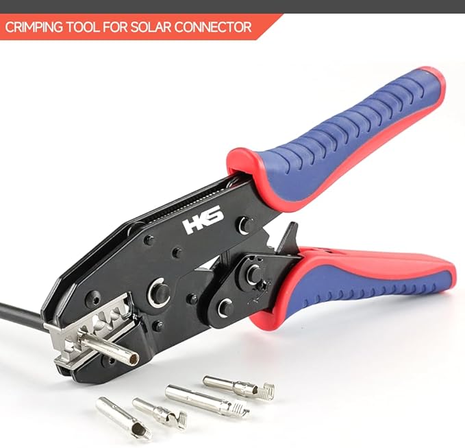 HKS Crimping Tool for Solar PV Cable Connectors - Ratcheting Wire Crimpers - AWG 14-8 (2.5-10mm²) - Ratchet Terminal Crimper - Electrical Crimping Tool