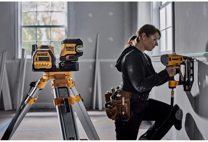 DEWALT 20V/12V MAX Laser Level, Cross Line Laser and 5 Spot Laser, Green, Bare Tool Only (DCLE34520GB)