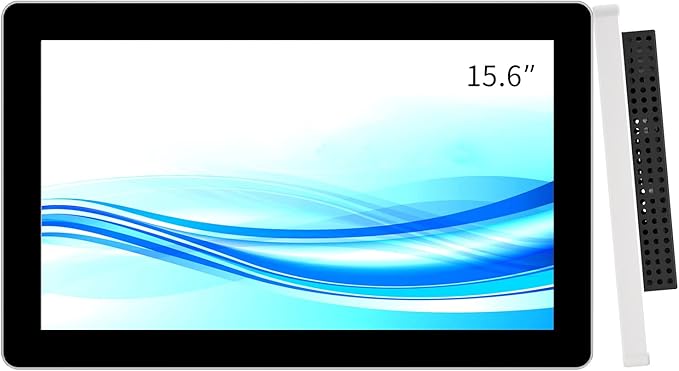 GreenTouch 15.6 Inch Open-Frame Touchscreen LCD Monitor - Capacitive PCAP Touch -1920x1080-16:9-Black and Silver Bezel