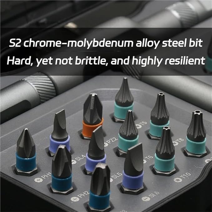 Duke Rs1 24-In-1 Multi-Function Ratchet Screwdriver Set, 24 In 1 Magnetic Ratchet Screwdriver Set, With Multifunctional Reversible High Torque Drive Handle, Portable Storage, Labor-Saving Design (1)