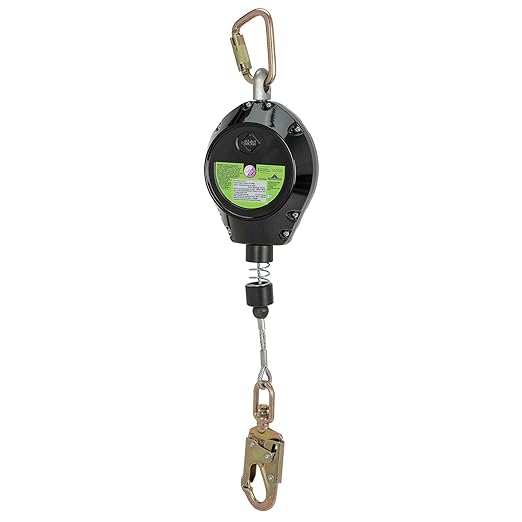 Peakworks Fall Protection Leading Edge Self Retracting Device (SRD) - 20 ft Single Leg Cable w/Swivel Snap Hook - Certified ANSI Z359.14-2021 Class 2 LE SRD (Available in Multiple Lengths & Styles)