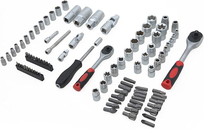 Ultimate Sockets Set Comprehensive Hand Tool Set Perfect for Home Essentials College Dorm Car Emergency Kit Ideal Apartment Essentials & Men’s Tools Gift (94pcs)