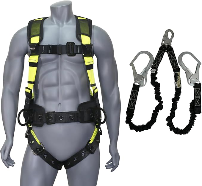 AFP Demon Fall Protection Comfortable Safety Harness (OSHA/ANSI PPE), Harness for Men Construction, Safety Harness Fall Protection Kit