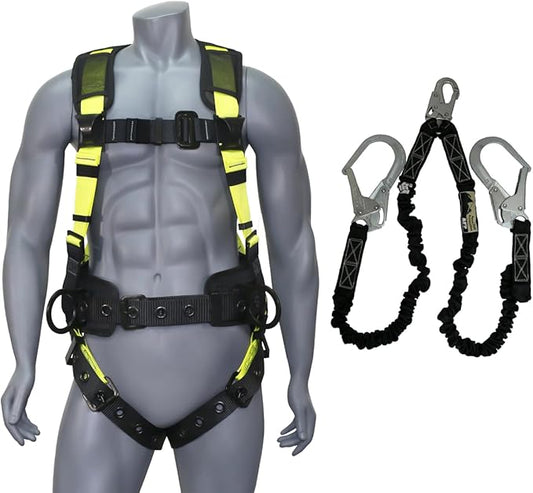 AFP Demon Fall Protection Comfortable Safety Harness (OSHA/ANSI PPE), Harness for Men Construction, Safety Harness Fall Protection Kit