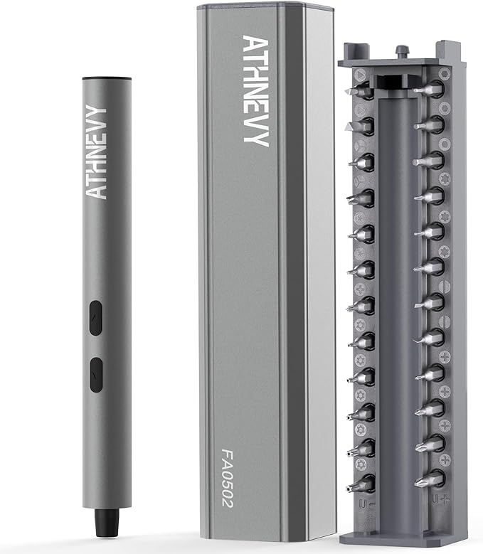 3.7V Mini Precision Electric Screwdriver, Cordless Screwdriver, Max 0.2N.m, 24 Magnetic Bits, USB-C Rechargeable, LED Light, for Phone, Laptop, Camera, DIY Projects, Electronics Repair