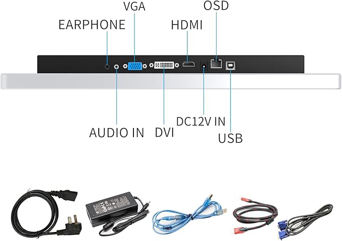 GreenTouch 17 Inch Industrial Open Frame PCAP Multi-Touch Touch Screen Monitor - 1280 * 1024 @60HZ - HDMI/VGA/DVI Input