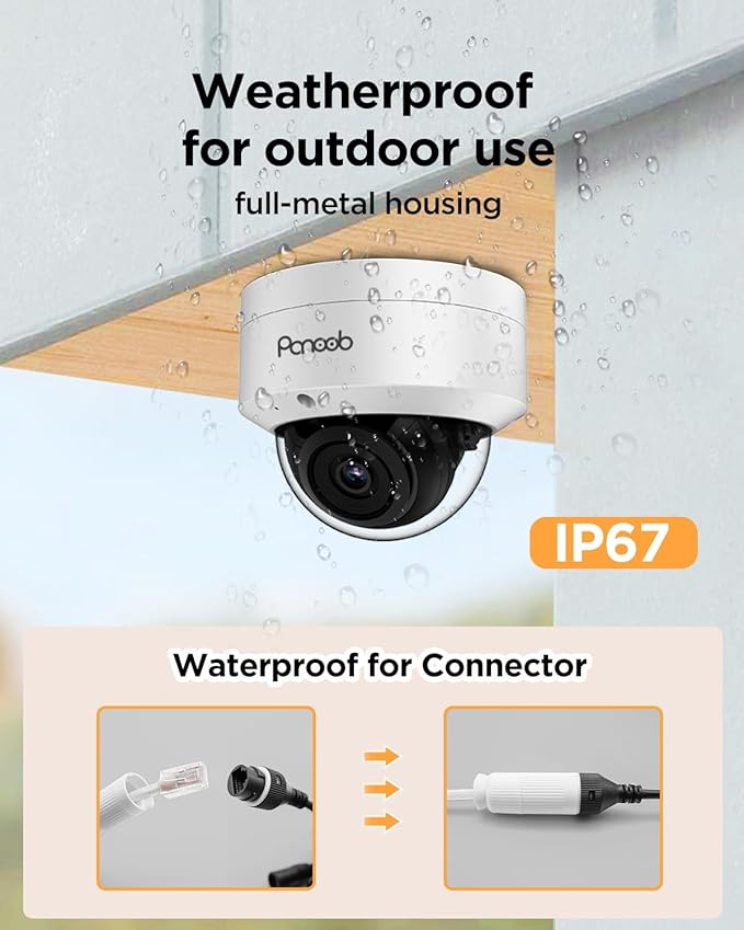 32 Channel Security Camera System, 20x 5MP Wired IK10 Vandal-Proof Dome IP PoE Cameras Outdoor with AI Human Detection, Built-in Microphone, Remote Access, 4K 32CH NVR 8TB HDD, PD54A2032-5M