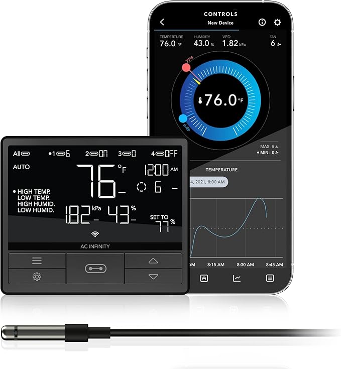 AC Infinity Controller 69 PRO, Smart Environmental Controller with Temperature, Humidity, VPD, Timer, Cycle, Schedule Controls, for Grow Tent Cooling Ventilation Lighting