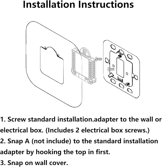 THP2400A1080 Large Cover Plate & Electrical Box Adaptor for T-Series Thermostats, White (1)