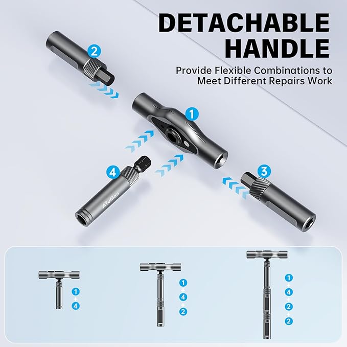 24 in 1 Magnetic Screwdriver Set, DIY Ratchet Screwdriver Set, Multi Bit Magnetic Drive Set with Detachable Ratchet Handle, Repair Tool Kit for Electronics, Bicycles, Stocking Stuffers for Men Women