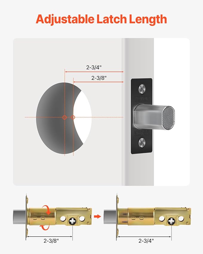 VEVOR Deadbolt Lock, Square Single Cylinder Dead Bolt, Keyed 1 Side, Fits Standard Size Interior and Exterior Doors, Full Metal, with 3 Keys, for Front Entry Door Residential Security, Matte Black