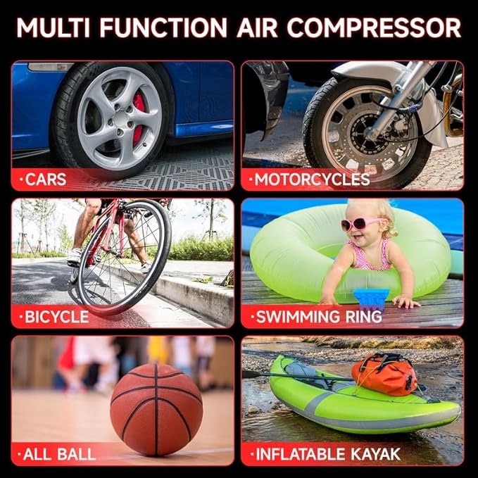 1800 Amp Car Jump Starter with Air Compressor,Portable Power Station with 260 PSI Tire Inflator,400W Power Inverter Dual AC/DC Ports,2.1A USB Port,Battery Clamps