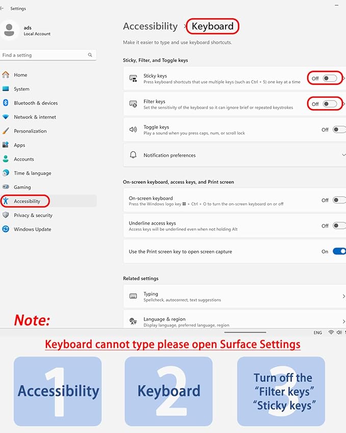Surface Pro Keyboard, Magnetic Wireless Type Cover for Microsoft Surface Pro 7/6/5/4/3/7+, 7 Color Backlit Bluetooth 5.3 Ultra Slim Portable Keyboard with Trackpad Gray