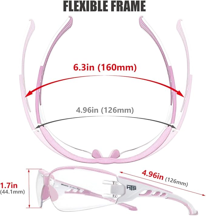Super Flexible Lightweight Anti Fog Wrap-Around U6 Clear Shooting Safety Glasses with ANSI Z87.1 Scratch Resist