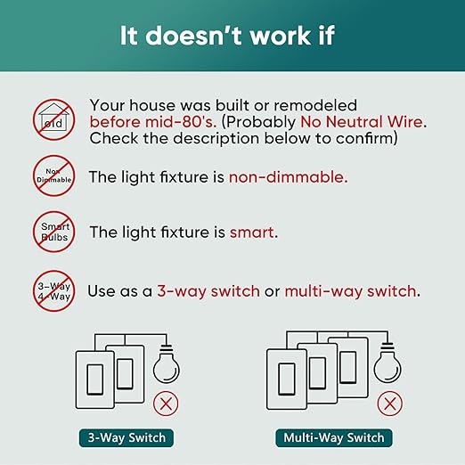 [New Version] TREATLIFE Smart Dimmer Switch, 2.4GHz WiFi Single-Pole Dimmable Smart Light Switch Compatible with Alexa, Google Home, Sleep/Wake Timer, Customizable Indicator, Neutral Wire Required