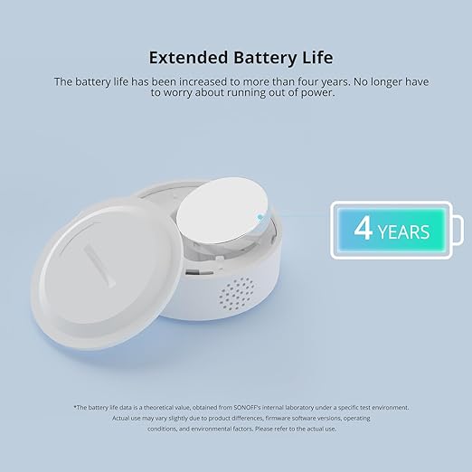SONOFF SNZB-02P Zigbee Temperature Humidity Sensor, Indoor Thermometer Hygrometer with Alert, Works with Alexa & Google Home for Remote Monitoring and Home Automation, ZigBee 3.0 Hub Required (1)