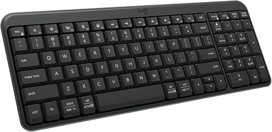 Logitech K250 Bluetooth Keyboard with Numpad, Easy Connectivity, Compact Wireless Keyboard Made with Recycled Plastic, Spill-Resistant, Comfortable Keys - Windows/MacOS - Graphite