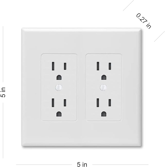 TayMac 2602W Revive Device Wall Plates 2-Gang Masque Decorator Cover, White