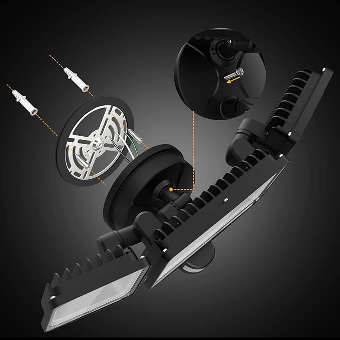 Onforu 2 Pack 100W LED Security Lights Motion Sensor Outdoor, 9000LM Super Bright Flood Light Motion Detector, IP65 Waterproof Exterior Floodlight, 6000K Hardwired Wall Light (Black)