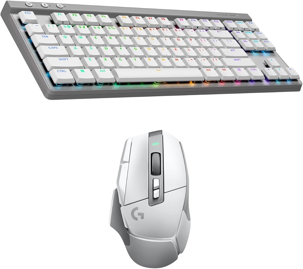 Logitech G502 X LIGHTSPEED Wireless Gaming Mouse & G515 LIGHTSPEED TKL Wireless Gaming Keyboard, Fully Programmable RGB Low-Profile Keyboard & Mouse Combo PC/Mac - White