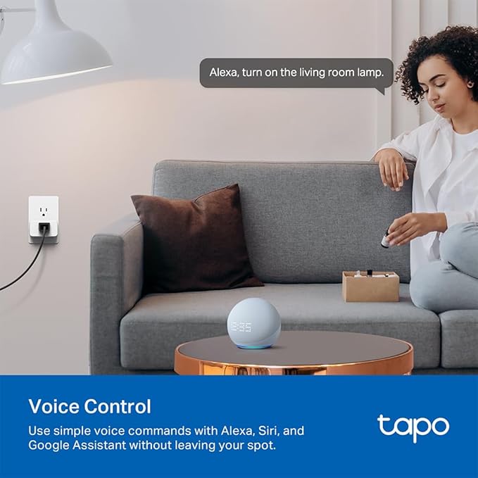 TP-Link Tapo Smart Plug Mini, Matter Compatible, Compatible with Alexa, Google Home & Samsung SmartThings, Energy Monitoring, 15A, UL Certified, 2.4G Wi-Fi Only, Tapo P110M(2-Pack)